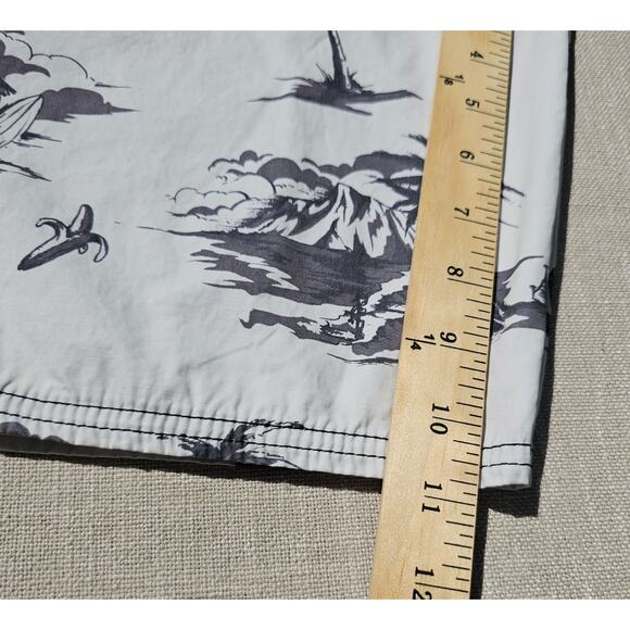 O'neill Surf Swim Shorts White and Black Shorts Size Medium Print - Picture 9 of 10